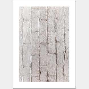 White Painted Brick Wall Posters and Art